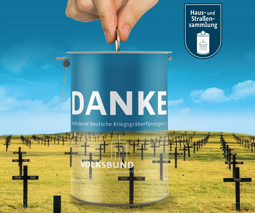 Digitale Spendendose - Volksbund Deutsche Kriegsgräberfürsorge Unterstützen Sie uns mit Ihrer Spende bequem von zu Hause aus. Jeder Beitrag zählt in unserer digitalen Spendendose! Danke für Ihre Hilfe! © Volksbund Deutsche Kriegsgräberfürsorge e. V.