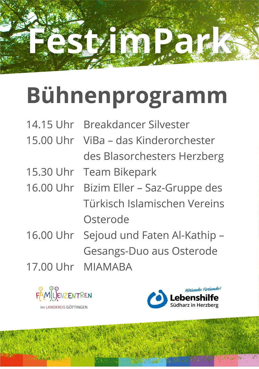 Fest im Park - Bühnenprogramm&nbsp;&copy;&nbsp;Familienzentrum Herzberg