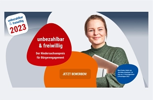 Der "Niedersachsenpreis für Bürgerengagement" unter dem Motto "unbezahlbar & freiwillig" geht in eine neue Runde!&nbsp;&copy;&nbsp;VGH Versicherungen