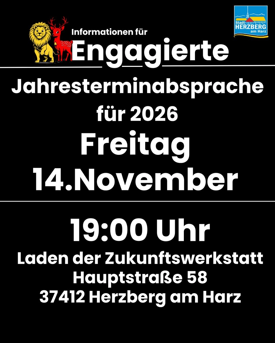 Ideenaustausch für die Veranstaltungen und Angebote der Vereine&nbsp;&copy;&nbsp;Stadt Herzberg am Harz