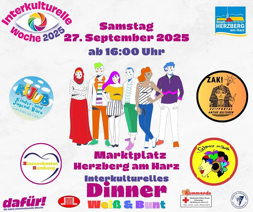 Interkulturelles Dinner Weiß & Bunt&nbsp;&copy;&nbsp;Stadt Herzberg am Harz