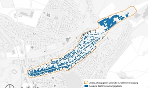 Karte des Untersuchungsgebiets der Vorstudie zur Wärmeversorgung der Herzberger Altstadt