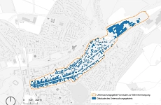 Karte des Untersuchungsgebiets der Vorstudie zur Wärmeversorgung der Herzberger Altstadt