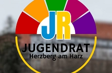 Logo des Jugendrates mit Schloss Herzberg im Hintergrund Logo des Jugendrates mit Schloss Herzberg im Hintergrund