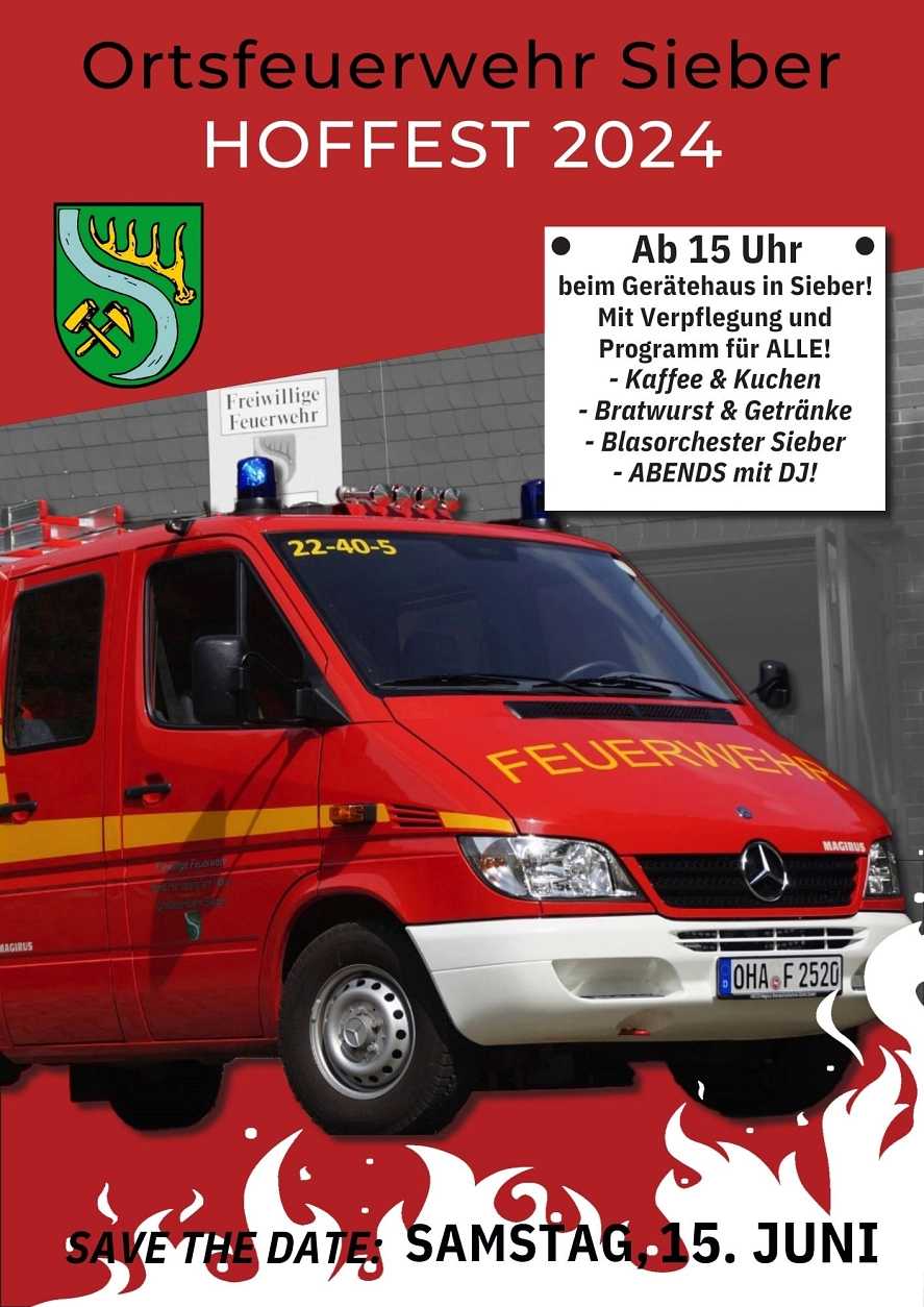 Hoffest der freiwilligen Feuerwehr Sieber 2024&nbsp;&copy;&nbsp;Stadt Herzberg am Harz
