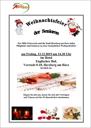 Senioren Weihnachtsfeier 2019&nbsp;&copy;&nbsp;Stadt Herzberg am Harz