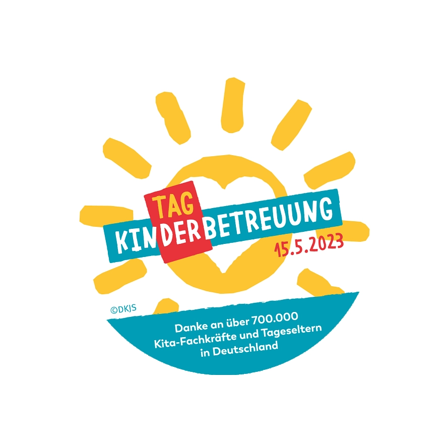 Sticker Tag der Kinderbetreuung 2023&nbsp;&copy;&nbsp;Deutsche Kinder- und Jugendstiftung GmbH