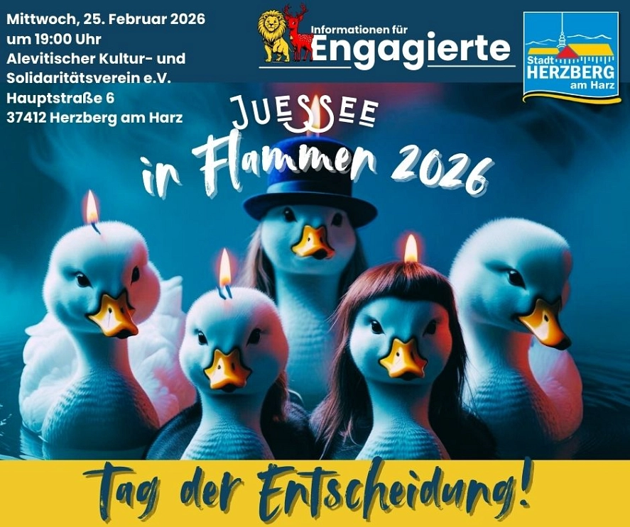 Termin- und Organisationabstimmung für Juessee in Flammen 2026 Termin- und Organisationabstimmung für Juessee in Flammen 2026 © Stadt Herzberg am Harz