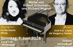 Lieder von Freude, Hoffnung, Liebe, Enttäuschung und Versöhnung Ein Liederabend mit Werken von Robert Schumann und Richard Wagner Funda Asena Aktop (Mezzosopran) und José V. López de Vergara (Klavier)